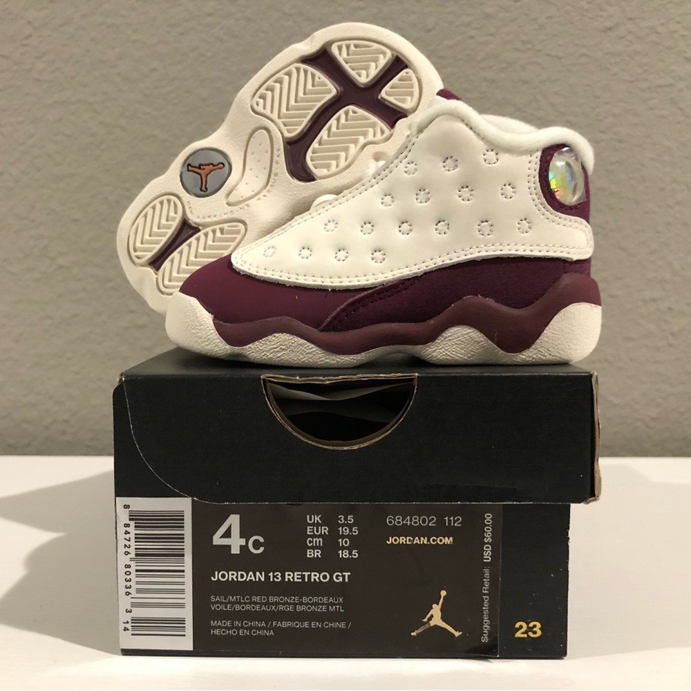 Jordan 13 Retro GT (TD) Size 4 Sail Bordeaux